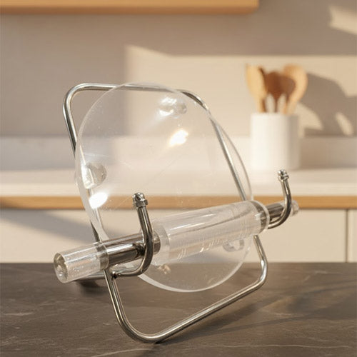 Modern Acrylic Rolling Pin & Pastry Board Set with Stainless Steel Stand