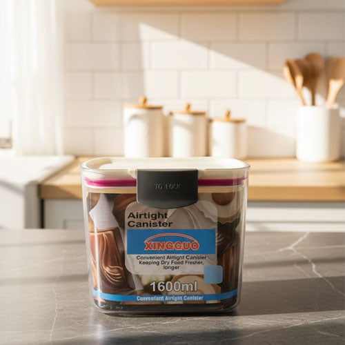 XINGGUO 1600ml Airtight Food Storage Canister | Clear Container with Locking Lid