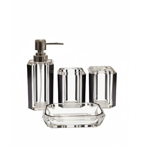 Luxury 4-Piece Acrylic Bathroom Accessory Set | Modern Countertop Vanity Decor
