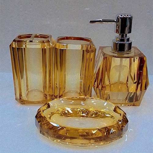 Luxurious Smoked Acrylic 4 Piece Bathroom Accessory Set