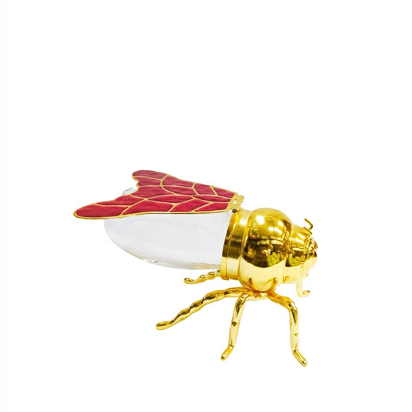 Elegant Gold-Accented Honey Pot / Sugar Pot with Decorative Lid Finial