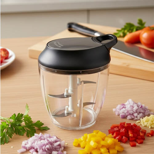 Manual Plunger Style Food Chopper | Single & Dual Blade Gator Cutter for Onion, Garlic & Nuts