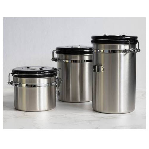 Stainless Steel Airtight Storage Canister with Clip-Top Lid