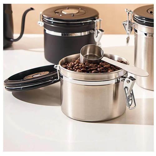 Stainless Steel Airtight Storage Canister with Clip-Top Lid