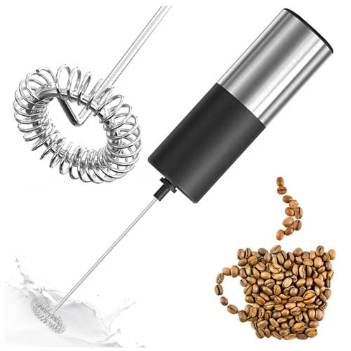 Easy On/Off Cordless Electric Milk Frother and Handheld Drink Mixer