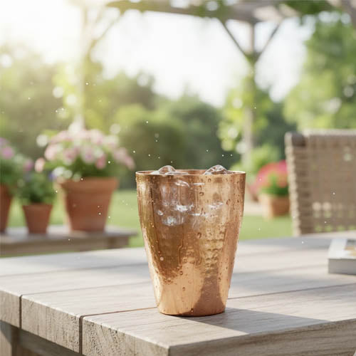 Pure Copper Water Glass / Tumbler (Ayurvedic Style)