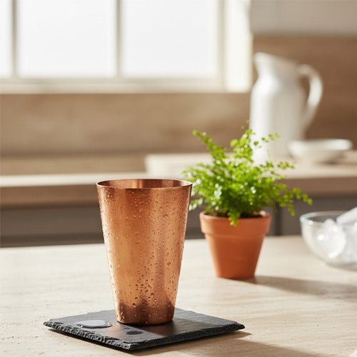 Sleek Unhammered Copper Drinking Tumbler Water Glass