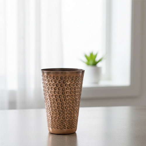 Hand-Hammered Patina Copper Glass