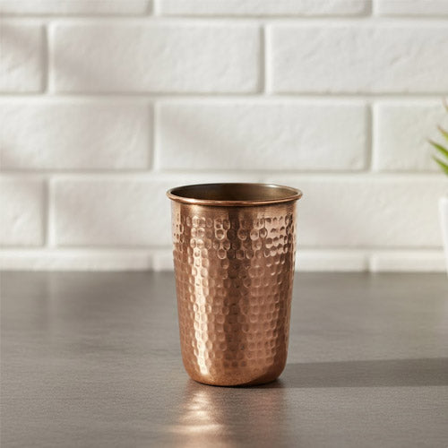 Modern Kitchen Hammered Copper Tumbler Water Glass