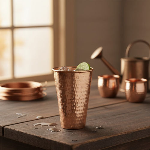 Iced Refreshment in a Copper Glass