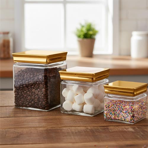 Modern Kitchen Storage Jars with Airtight Seal for Coffee, Snacks, and Spices