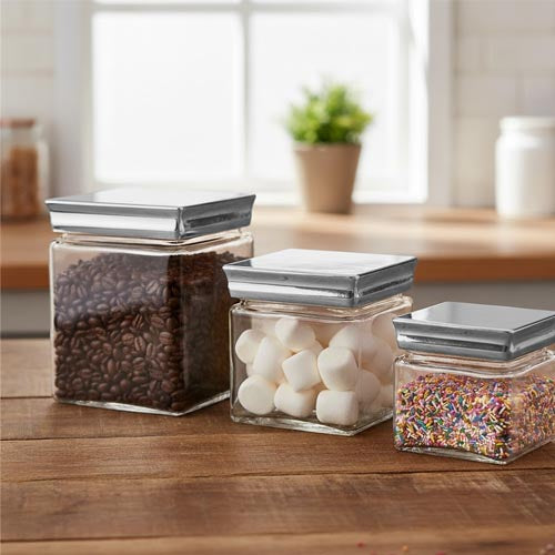 Modern Kitchen Storage Jars with Airtight Seal for Coffee, Snacks, and Spices