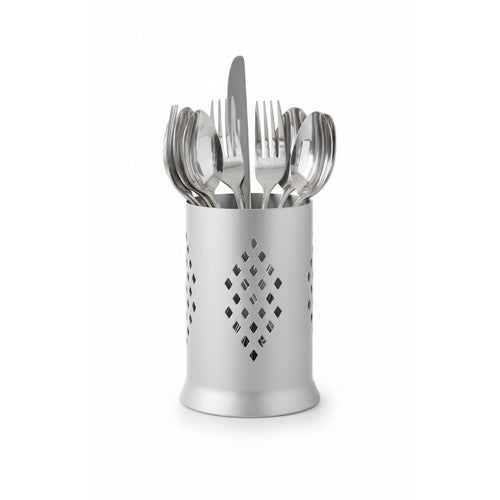 Modern Aluminum Diamond Cutout Chopstick Holder | Available in Light & Dark Gray Utensil Caddy
