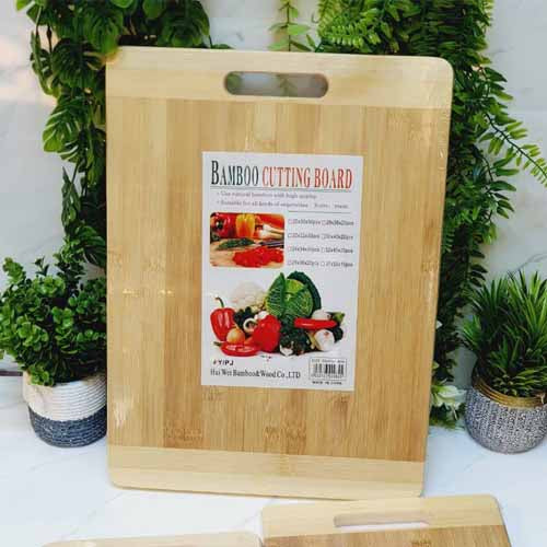 Premium Bamboo Cutting Board for Kitchen | Reversible Chopping Board with Handle for Meat & Veg
