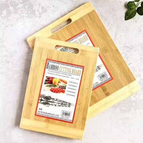 Premium Bamboo Cutting Board for Kitchen | Reversible Chopping Board with Handle for Meat & Veg