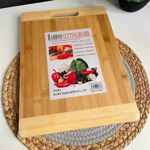 Premium Bamboo Cutting Board for Kitchen | Reversible Chopping Board with Handle for Meat & Veg