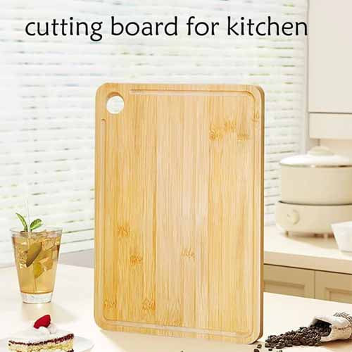 Premium Bamboo Wood Cutting Board | Large Reversible Chopping Board with Handle for Kitchen