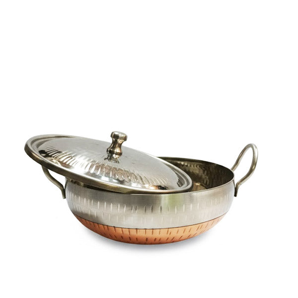 Luxurious Dual-Tone Karahi for Authentic Presentation.