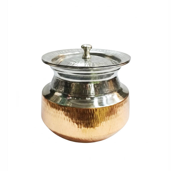 Dual-Tone Copper & Steel Serving Handi