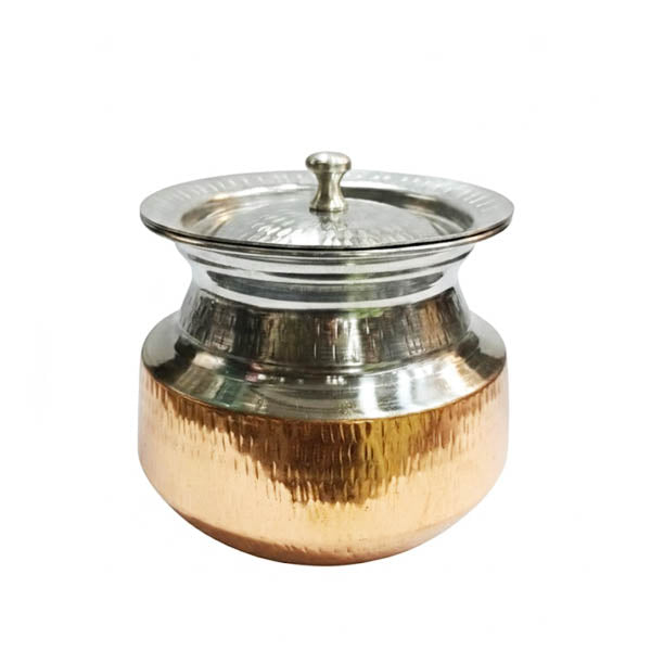 Dual-Tone Copper & Steel Serving Handi