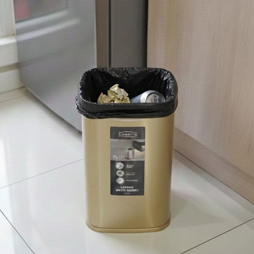 Homeatic 7 Liter Slim Stainless Steel Trash Can | Open Top Waste Basket for Kitchen, Bathroom, Office