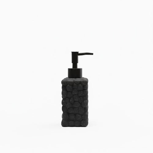 Modern Organic Pebble Textured Soap Dispenser | Resin Hand Soap/Lotion Pump for Bathroom Vanity