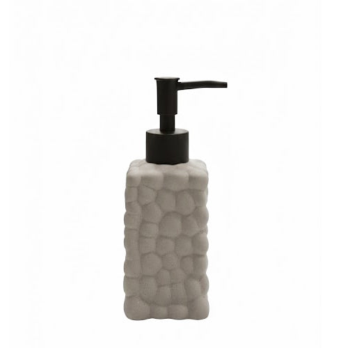 Modern Organic Pebble Textured Soap Dispenser | Resin Hand Soap/Lotion Pump for Bathroom Vanity