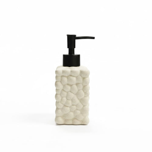 Modern Organic Pebble Textured Soap Dispenser | Resin Hand Soap/Lotion Pump for Bathroom Vanity