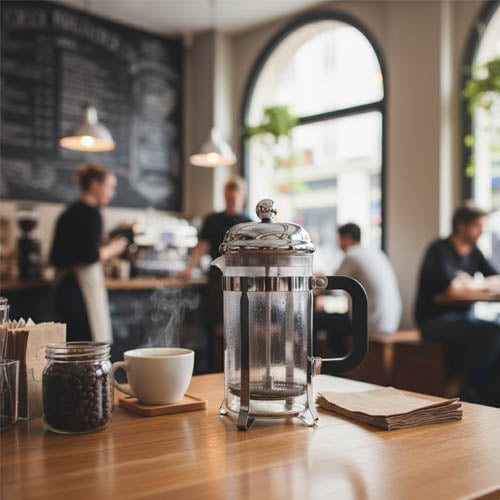 Classic Chrome and Glass French Press Coffee Maker