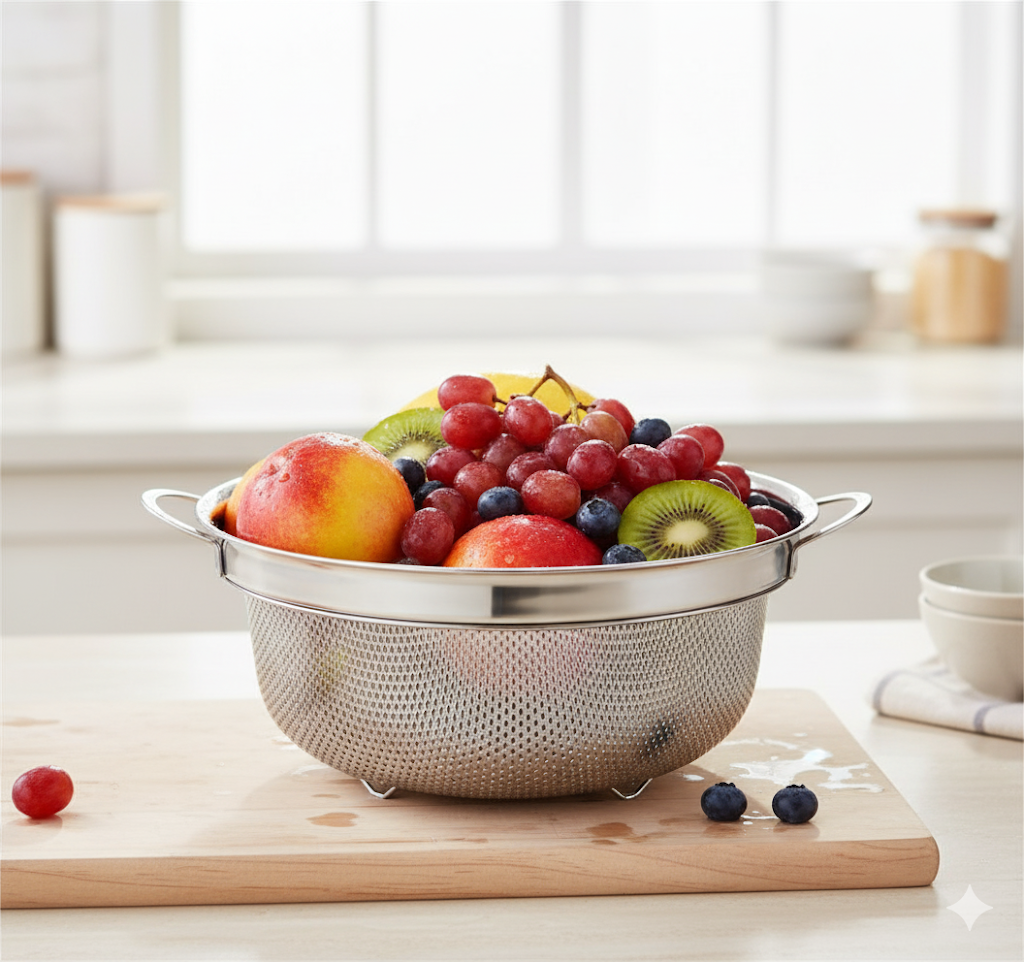Stainless Steel Perforated Colander & Strainer Bowl
