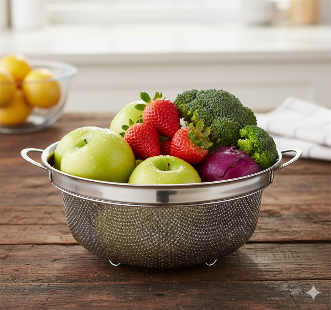 Stainless Steel Perforated Colander & Strainer Bowl