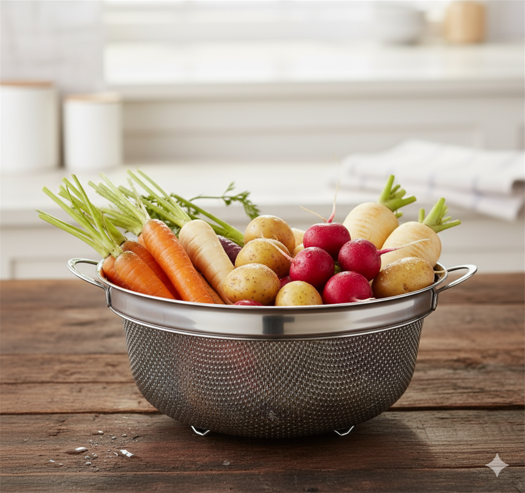 Stainless Steel Perforated Colander & Strainer Bowl