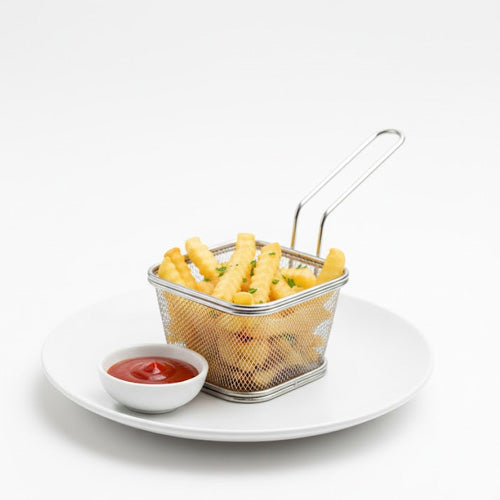 Stainless Steel Square Fry Presentation Basket