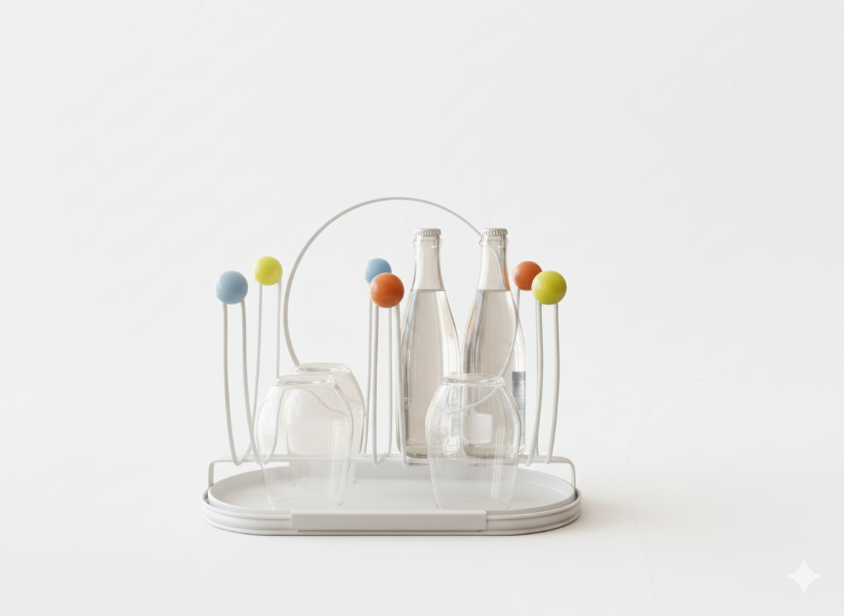 Modern Countertop Bottle and Glass Stand Drying Rack