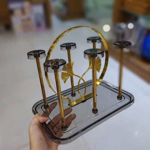 Chrome Plated Metal and Plastic Glass Stand