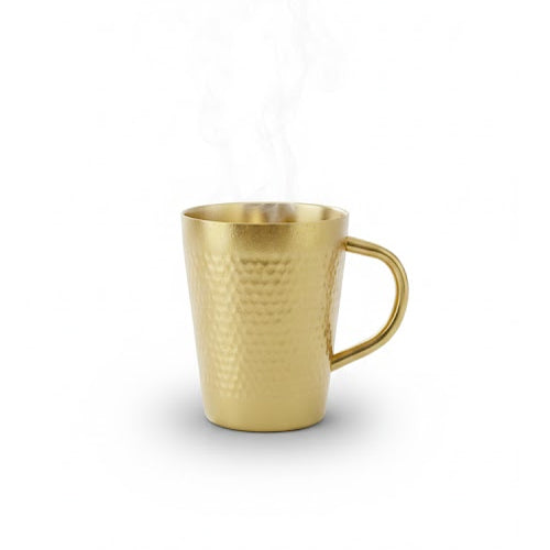 Luxury Gold Hammered Double-Wall Mug | Insulated Stainless Steel Coffee & Cocktail Cup