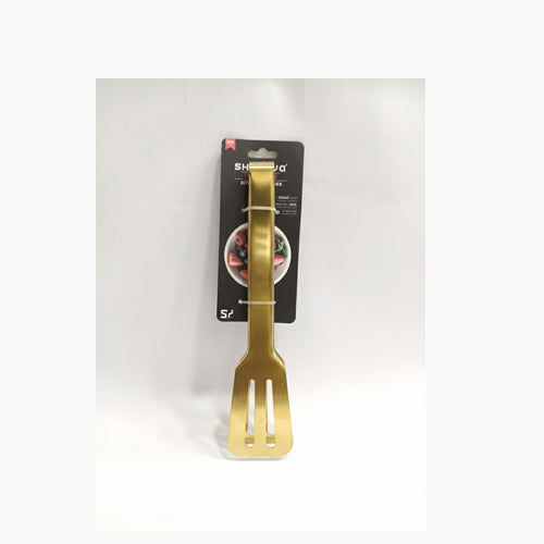 Deluxe Gold-Tone Slotted Serving Tongs / Salad and Bread Tongs