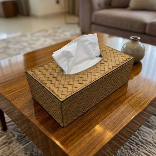 Premium PU Leather Tissue Box Cover Glossy