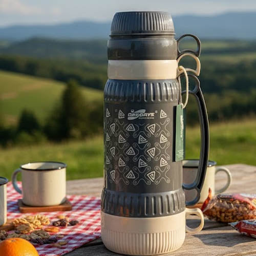 Day Days Heavy-Duty Stainless Steel Vacuum Travel Pot 1.0 Liter - 24 Hour Insulated Thermos with Handle