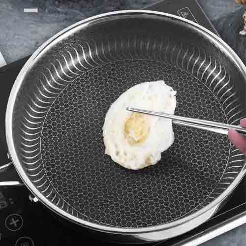 Deep Frypan Honeycomb Premium Non-Stick Stainless Steel Fry Pan