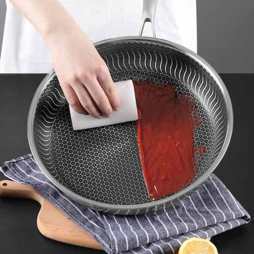 Deep Frypan Honeycomb Premium Non-Stick Stainless Steel Fry Pan