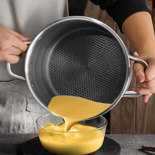 Premium Tri-Ply Stainless Steel Honeycomb Cooking Pot with Glass Lid