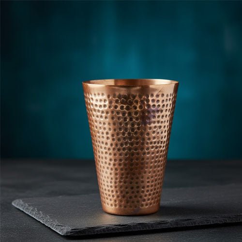Artisan Hand-Hammered Copper Tumbler / Barware Glass