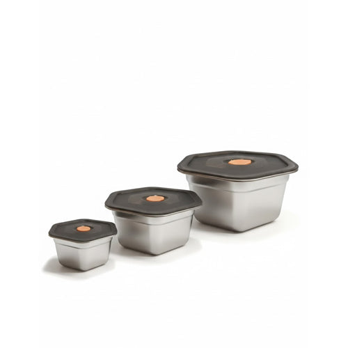 Premium Stainless Steel Hexagonal Food Storage Set - Durable & Eco-Friendly