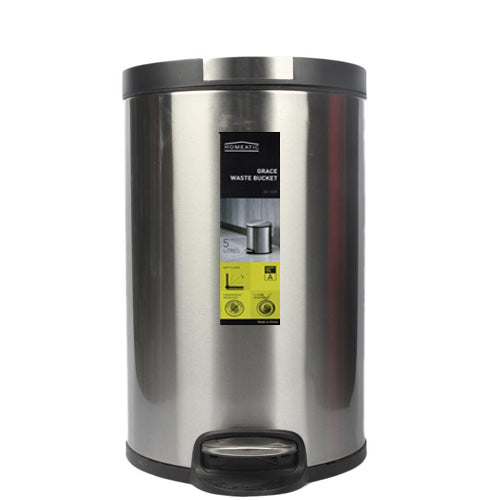 Homeatic Stainless Steel Soft-Close Pedal Dustbin - Multiple Capacity Options