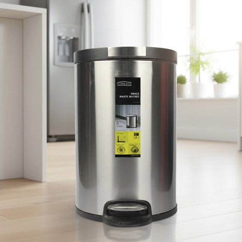 Homeatic Stainless Steel Soft-Close Pedal Dustbin - Multiple Capacity Options