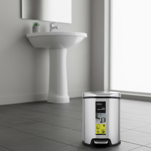 Homeatic 9 Liter Ticon Stainless Steel Soft-Close Pedal Dustbin