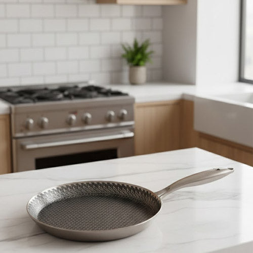 Premium Honeycomb Design Stainless Steel Hot Plate / Trivet With Long Handle