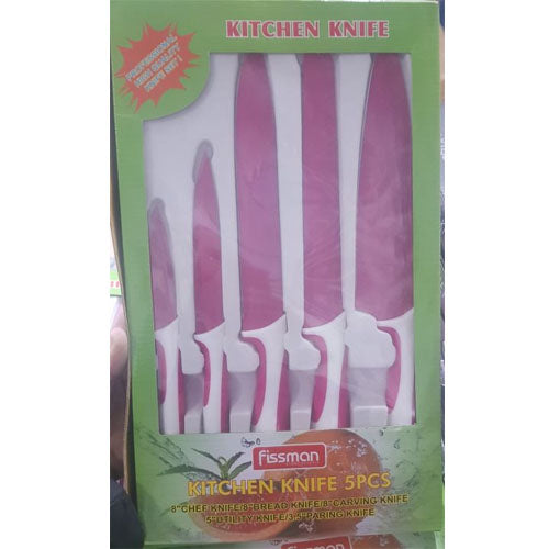 Essential Knife Collection with Non-Stick Coated Blades and White Handles