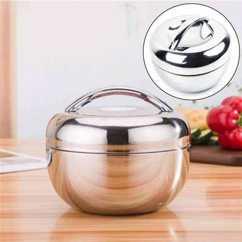 Sleek Stainless Steel Stackable Thermal Lunch Box / Food Warmer